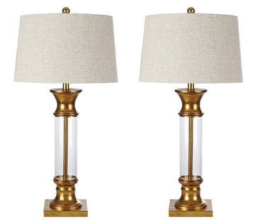 Hunter 32" Metal/Glass LED Table Lamp - JONATHAN Y